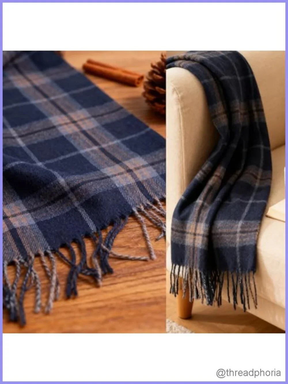 Unisex Tartan Plaid Scarf Narrow Long 100% Soft Polyester Blend Winter Warm